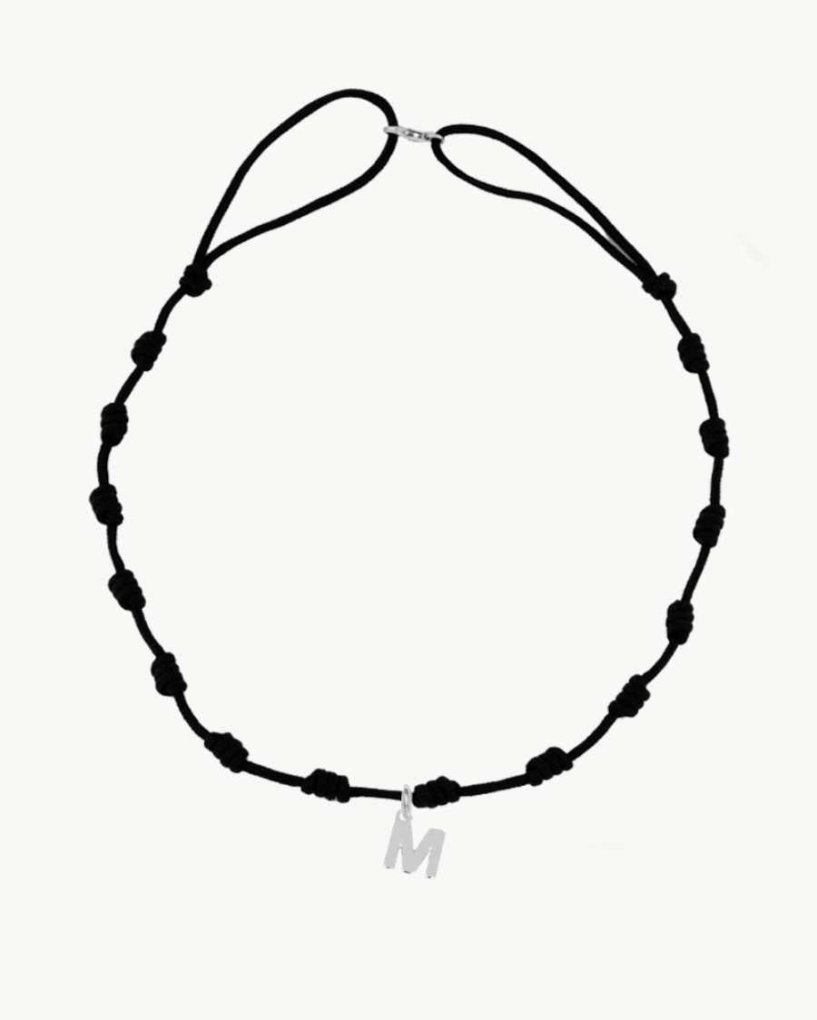 COLLAR NUDOS NEGRO | INICIAL MINI