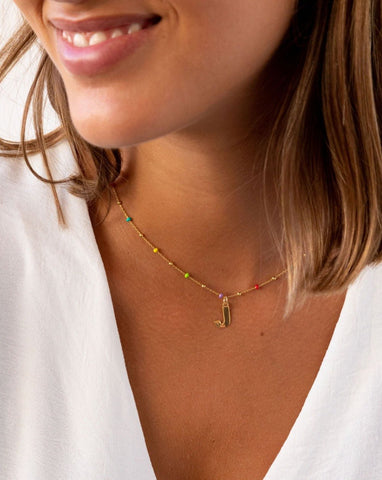 COLLAR BOLITAS MULTICOLOR | UNA O MÁS INICIALES MIDI