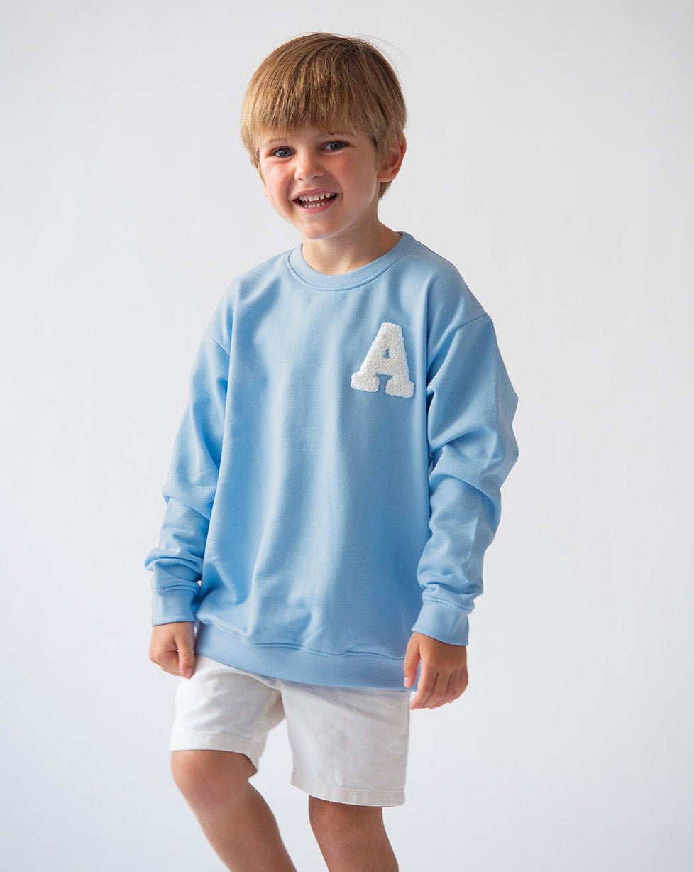 KIDS - SUDADERA LIGHT BLUE | INICIAL MINI RIZO