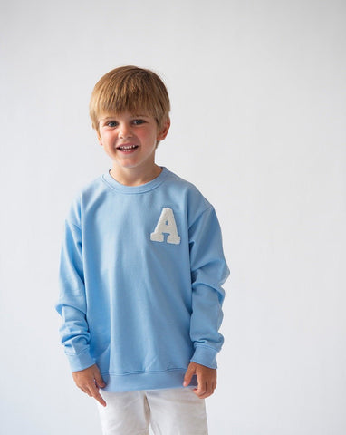 KIDS - SUDADERA LIGHT BLUE | INICIAL MINI RIZO