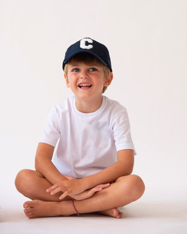 KIDS - NAVY BLUE CAP | INITIAL MINI CURL