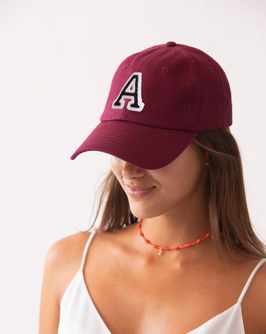 BURGUNDY CAP | INITIAL MINI