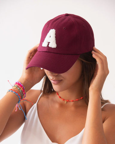 BURGUNDY CAP | INITIAL MINI CURL