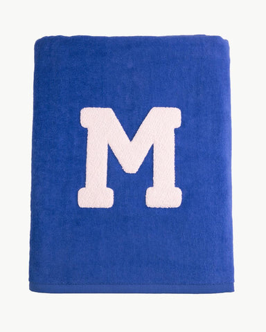 ROYAL BLUE TOWEL | INITIAL BIG CURL