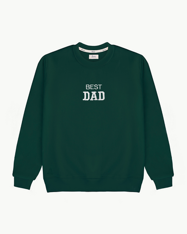DARK GREEN SWEATSHIRT | "BEST DAD" EMBROIDERY