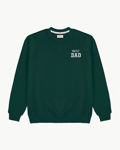 DARK GREEN SWEATSHIRT | "BEST DAD" EMBROIDERY