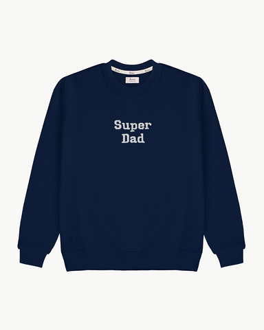 NAVY BLUE SWEATSHIRT | "SUPER DAD" EMBROIDERY