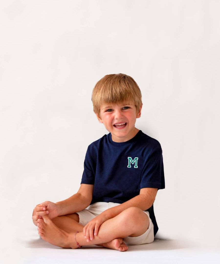 BABIES &amp; KIDS - CAMISETA NAVY BLUE | INICIAL MICRO VERDE
