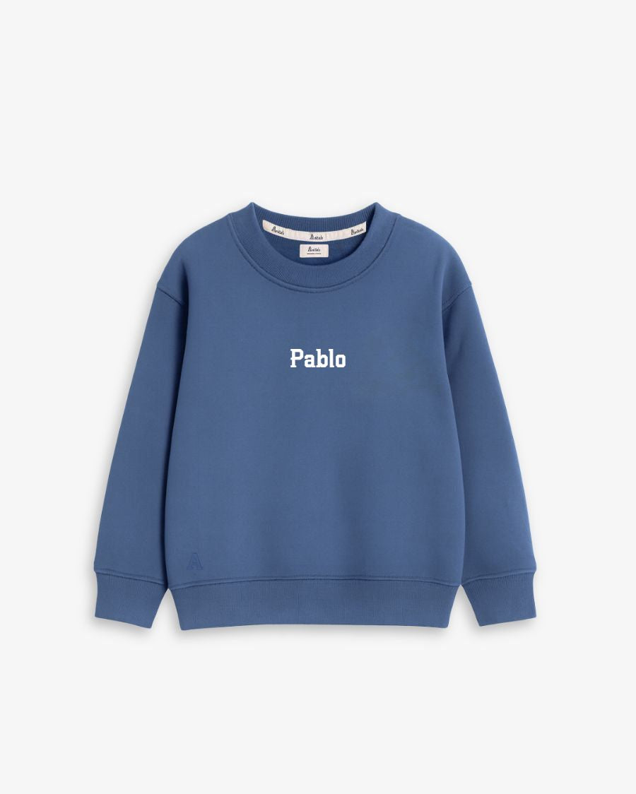 BABIES & KIDS - SUDADERA AZUL OCÉANO | BORDADO PERSONALIZADO