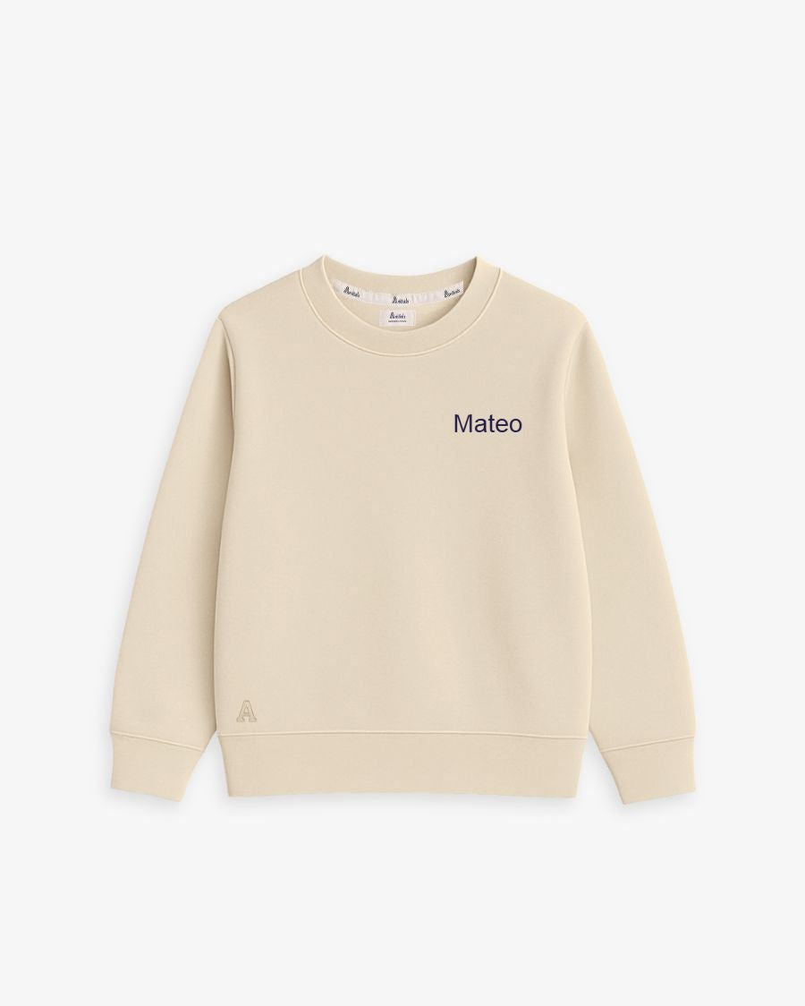 BABIES & KIDS - SUDADERA BEIGE | BORDADO PERSONALIZADO