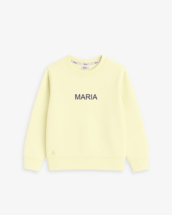 BABIES & KIDS - SUDADERA AMARILLO PASTEL | BORDADO PERSONALIZADO