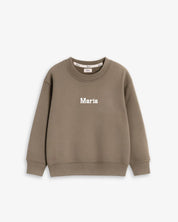 BABIES & KIDS - SUDADERA MARRÓN CHOCOLATE | BORDADO PERSONALIZADO