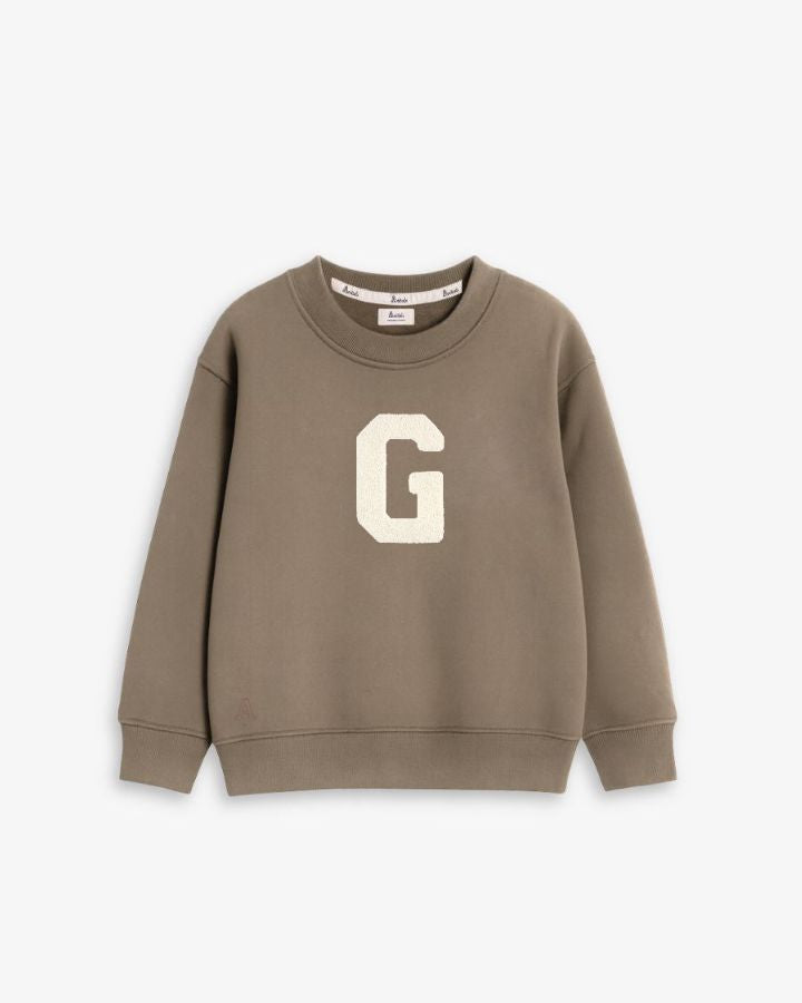 BABIES & KIDS - SUDADERA MARRÓN CHOCOLATE | INICIAL