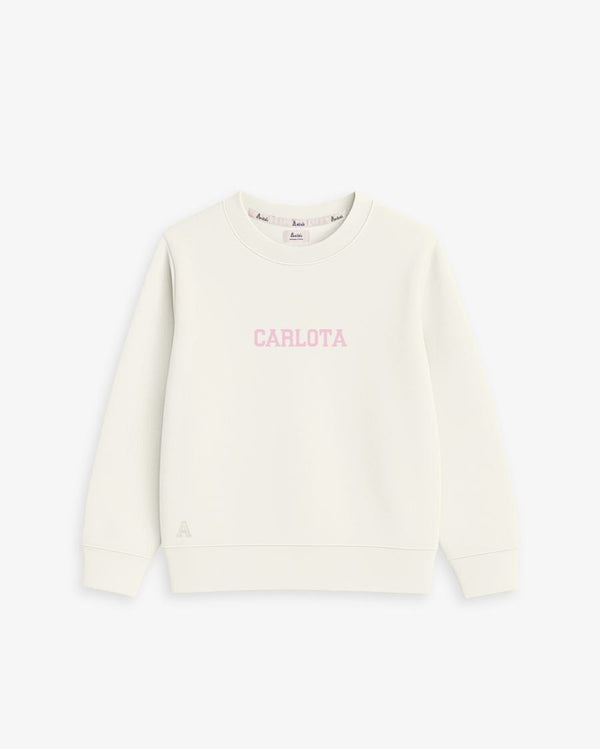 BABIES & KIDS - SUDADERA OFF WHITE | BORDADO PERSONALIZADO