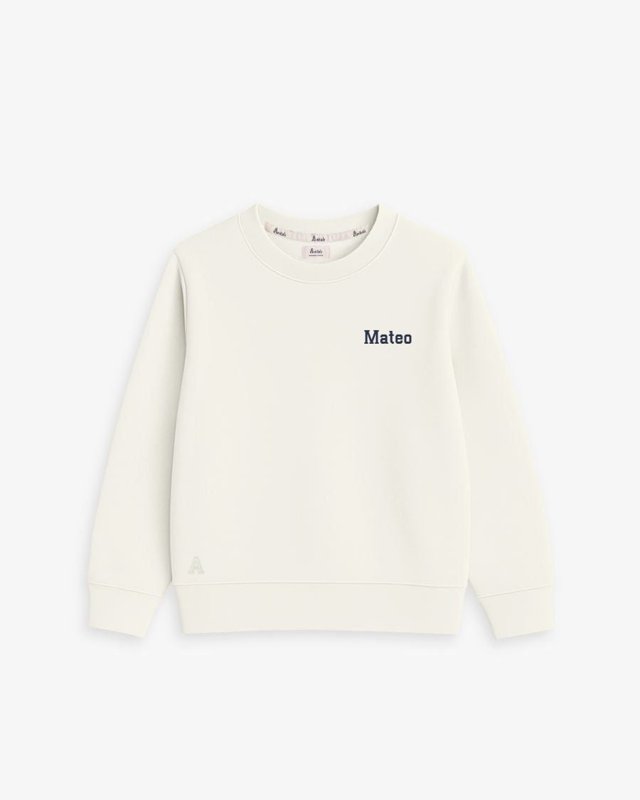 BABIES & KIDS - SUDADERA OFF WHITE | BORDADO PERSONALIZADO