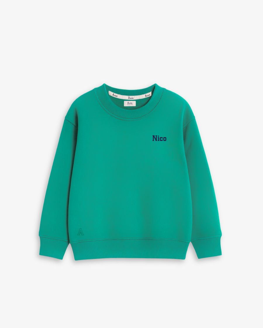 BABIES & KIDS - SUDADERA VERDE KELLY | BORDADO PERSONALIZADO