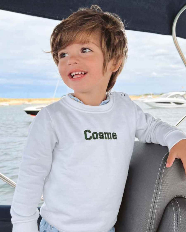 BABIES & KIDS - SUDADERA BLANCA | BORDADO PERSONALIZADO