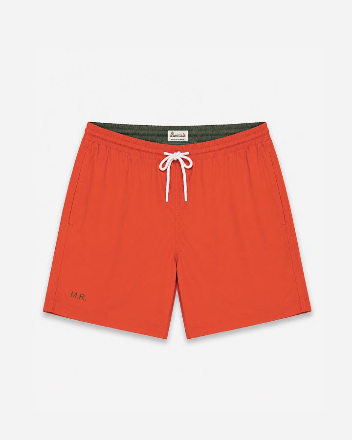 BAÑADOR NARANJA TEJA | BORDADO MINIMALISTA