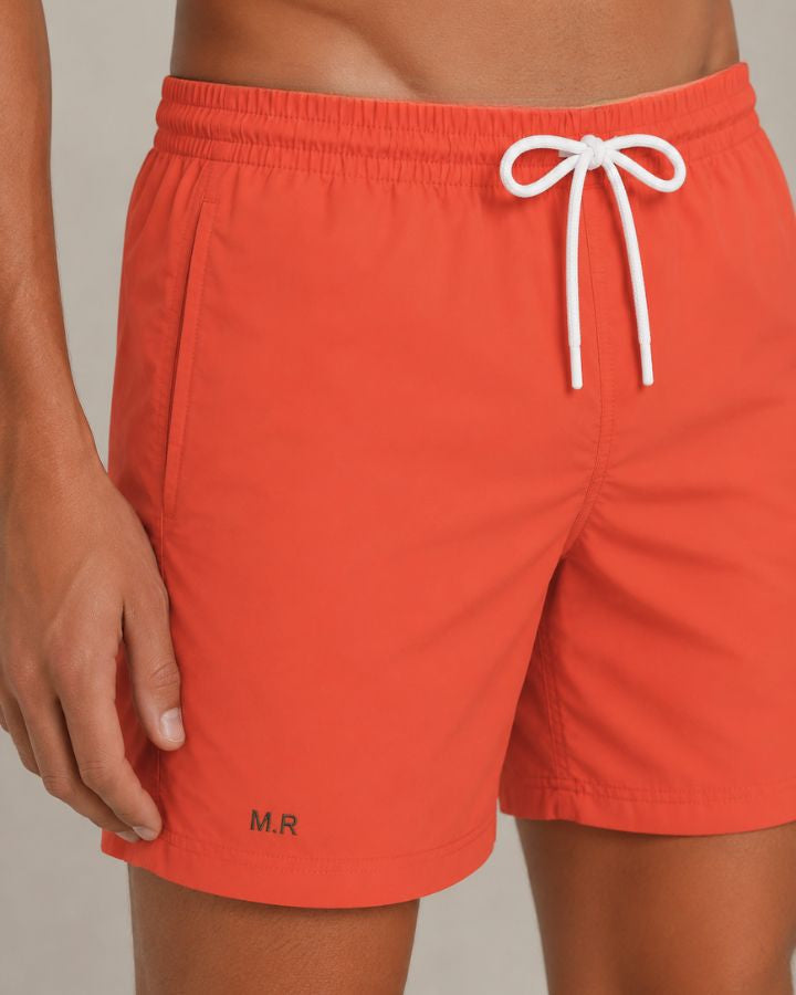 BAÑADOR NARANJA TEJA | BORDADO MINIMALISTA