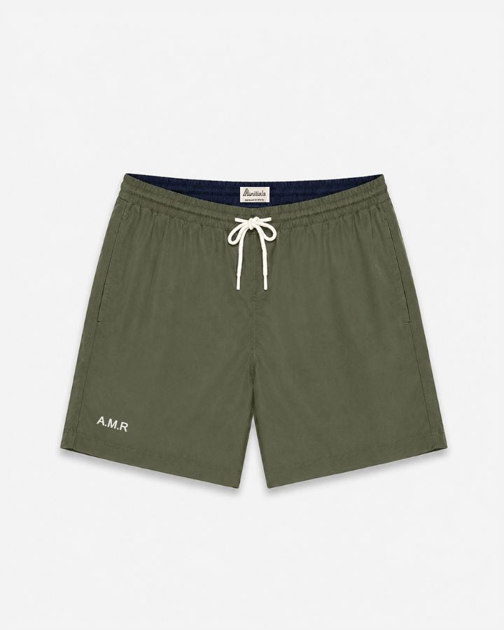 BAÑADOR VERDE OLIVA | BORDADO MINIMALISTA