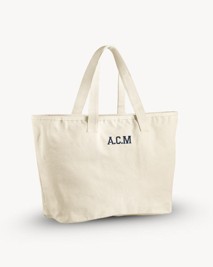 BOLSA MAXI TELA OFF WHITE | BORDADO PERSONALIZADO