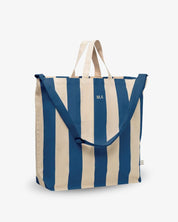 BOLSA MAXI TELA RAYAS NAVY | BORDADO PERSONALIZADO