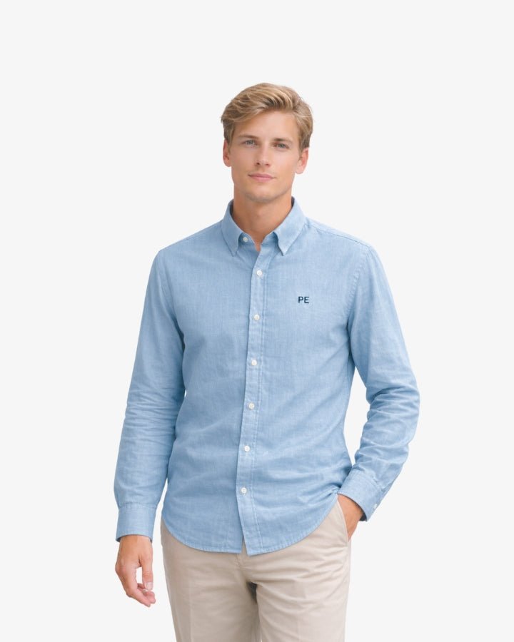 CAMISA AZUL CELESTE | BORDADO MINIMALISTA