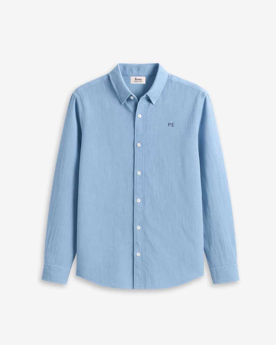 CAMISA AZUL CELESTE | BORDADO MINIMALISTA