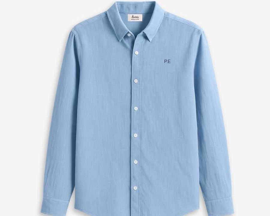 CAMISA AZUL CELESTE | BORDADO MINIMALISTA