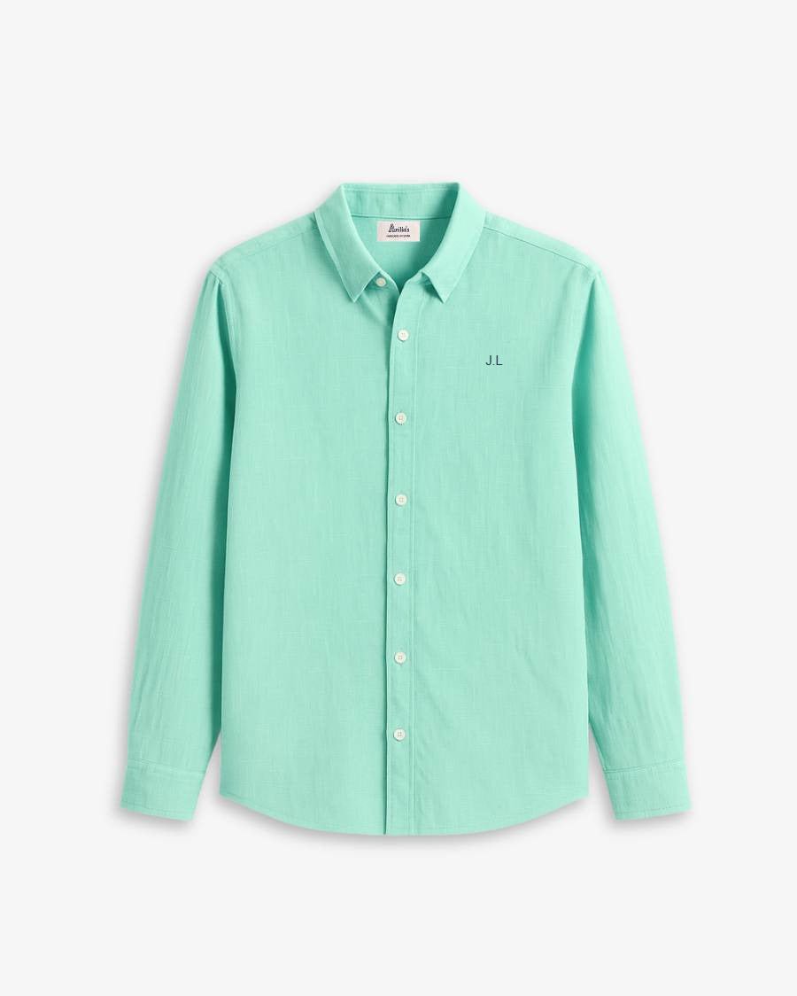 CAMISA VERDE MINT | BORDADO MINIMALISTA