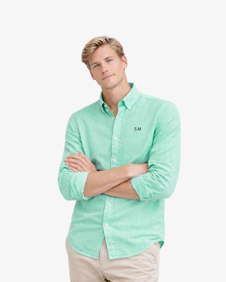 CAMISA VERDE MINT | BORDADO MINIMALISTA