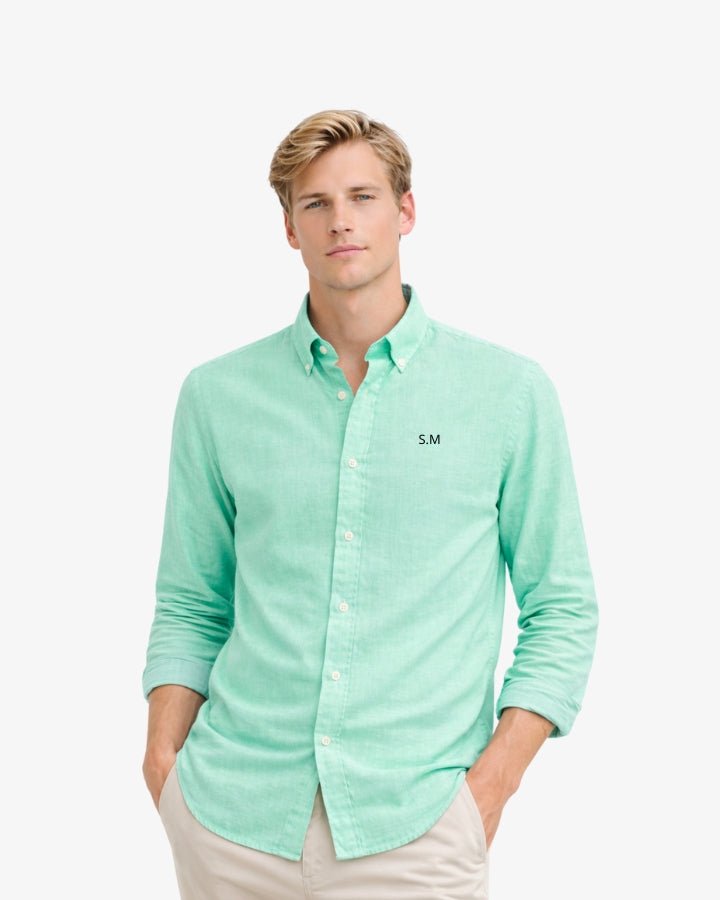 CAMISA VERDE MINT | BORDADO MINIMALISTA