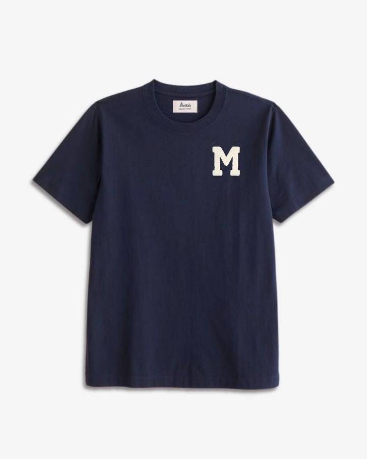 NAVY BLUE T-SHIRT | INITIAL MINI CURL