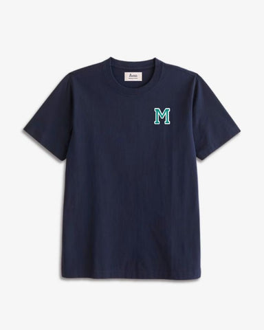NAVY BLUE T-SHIRT | INITIAL MICRO GREEN