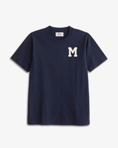 NAVY BLUE T-SHIRT | INITIAL MINI CURL