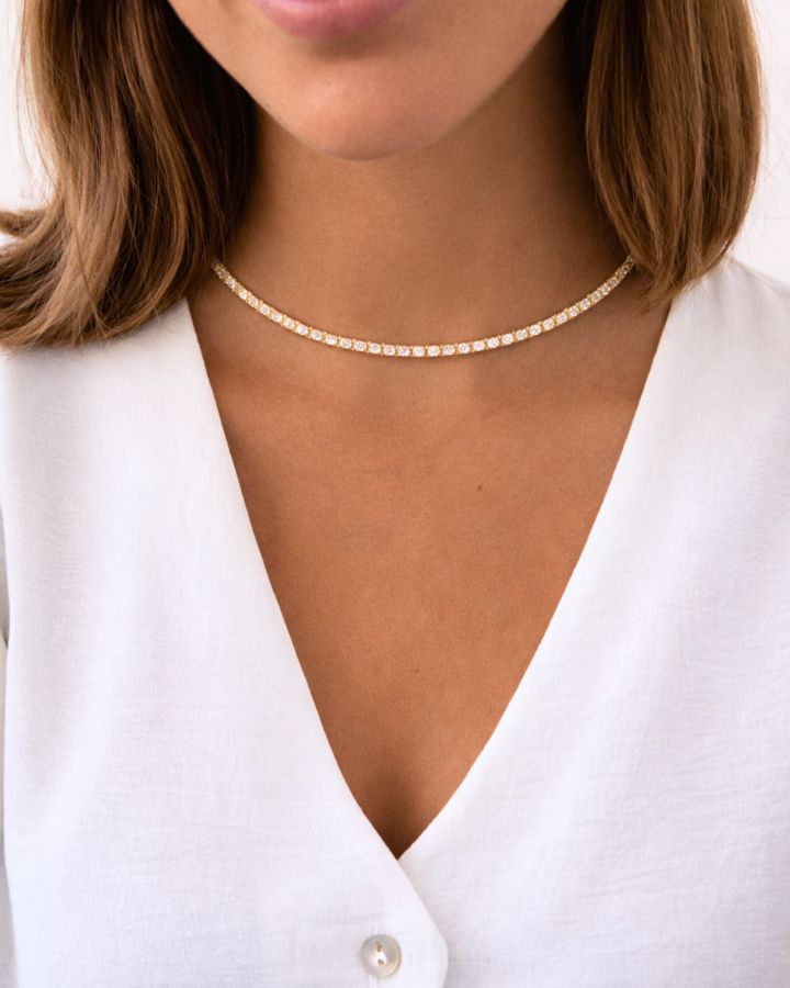 CHOKER MINI CIRCONITAS BLANCAS