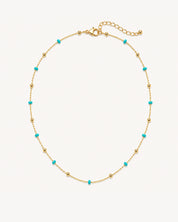 GOLD-PLATED TURQUOISE BEADED NECKLACE