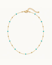 GOLD-PLATED TURQUOISE BEADED NECKLACE