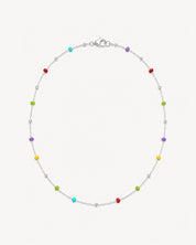 COLLAR BOLITAS MULTICOLOR PLATA