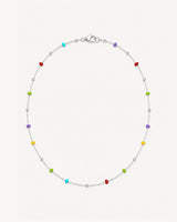 COLLAR BOLITAS MULTICOLOR PLATA