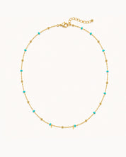 GOLD-PLATED TURQUOISE BEADED NECKLACE
