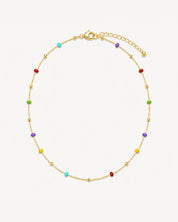 COLLAR BOLITAS MULTICOLOR ORO