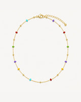 COLLAR BOLITAS MULTICOLOR ORO
