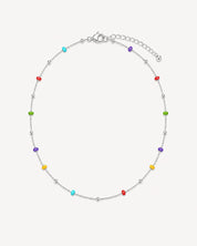 COLLAR BOLITAS MULTICOLOR PLATA