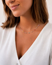 COLLAR BOLITAS MULTICOLOR PLATA
