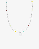 COLLAR BOLITAS MULTICOLOR PLATA | UNA O MÁS INICIALES MIDI