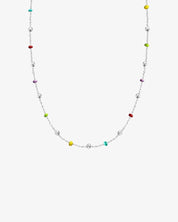 COLLAR BOLITAS MULTICOLOR PLATA | UNA O MÁS INICIALES MIDI