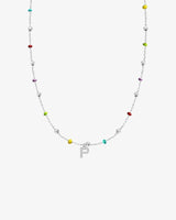 COLLAR BOLITAS MULTICOLOR PLATA | UNA O MÁS INICIALES MINI