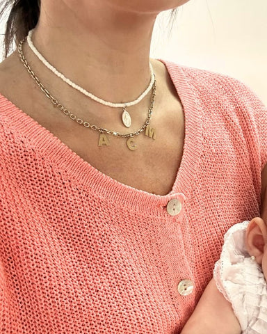 COLLAR ESLABONES ORO GRUESOS | INICIAL MIDI