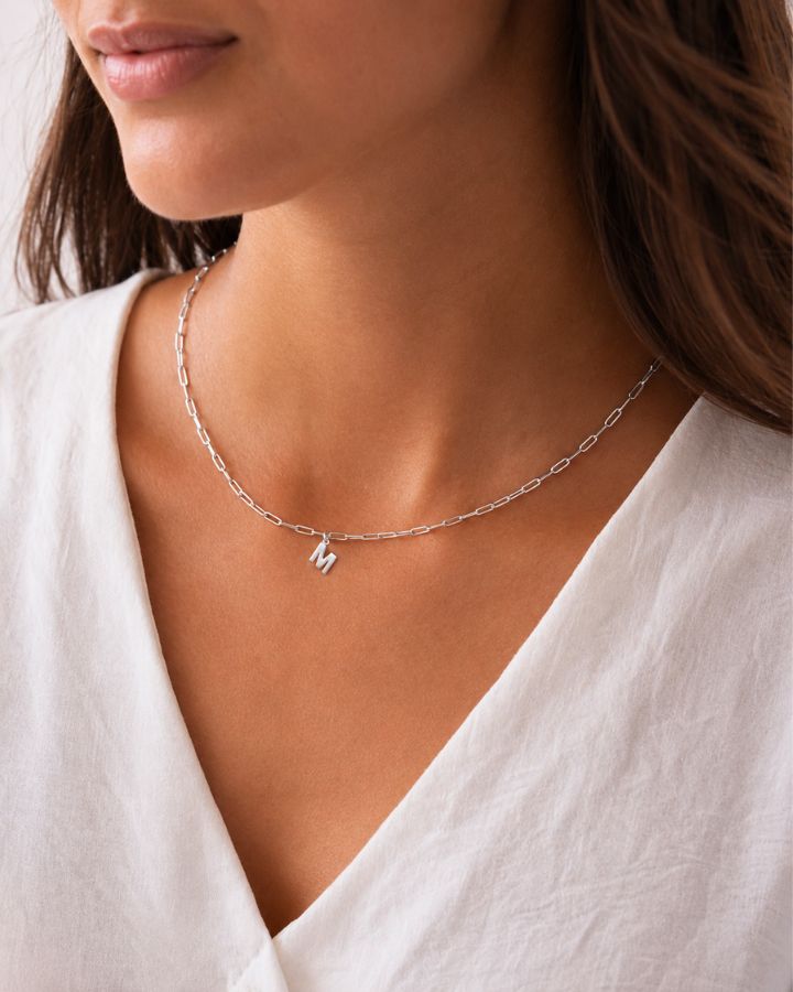 COLLAR ESLABONES PLATA | UNA O MÁS INICIALES MINI
